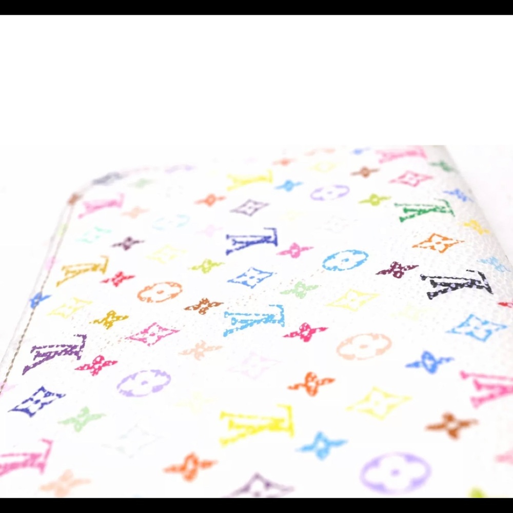 Louis Vuitton White Multicolor Takashi Murakami Zippy Wallet Authentic - Picture 7 of 12